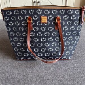 NWT Dooney & Bourke PENN STATE  Logo Tote with Brown Leather Handles